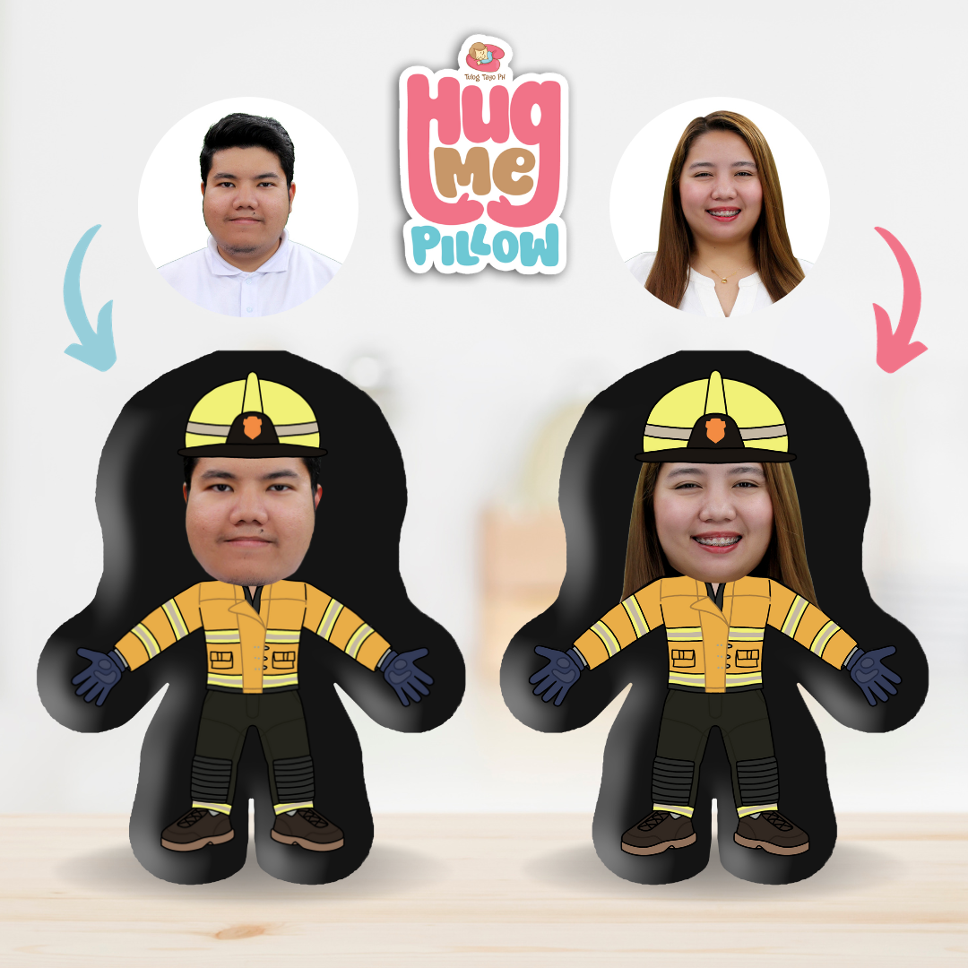 Firefighter in Yellow Suit - Hug Me Pillow