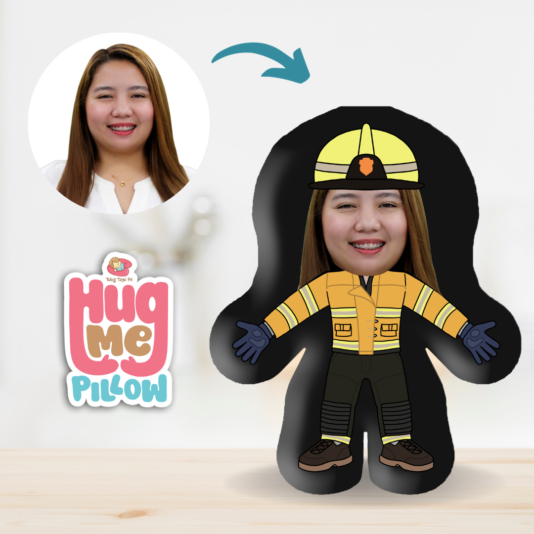 Firefighter in Yellow Suit - Hug Me Pillow