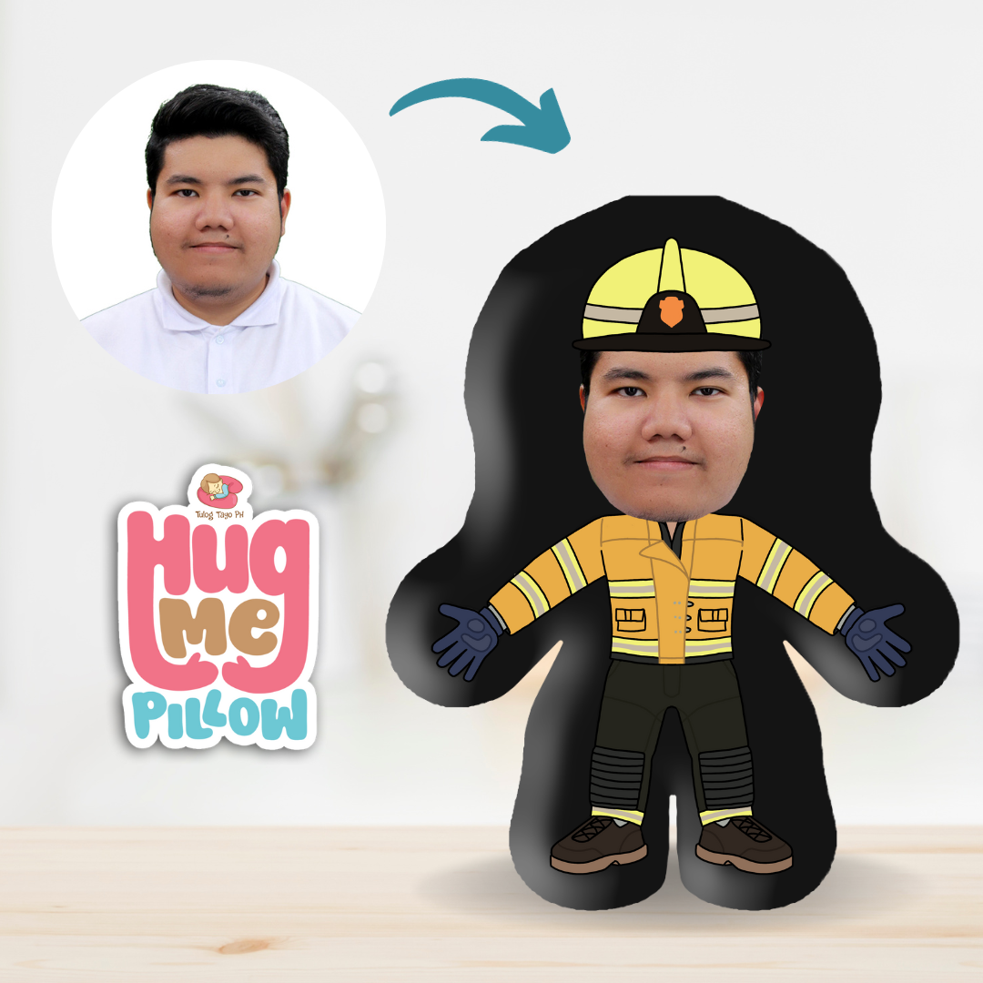 Firefighter in Yellow Suit - Hug Me Pillow