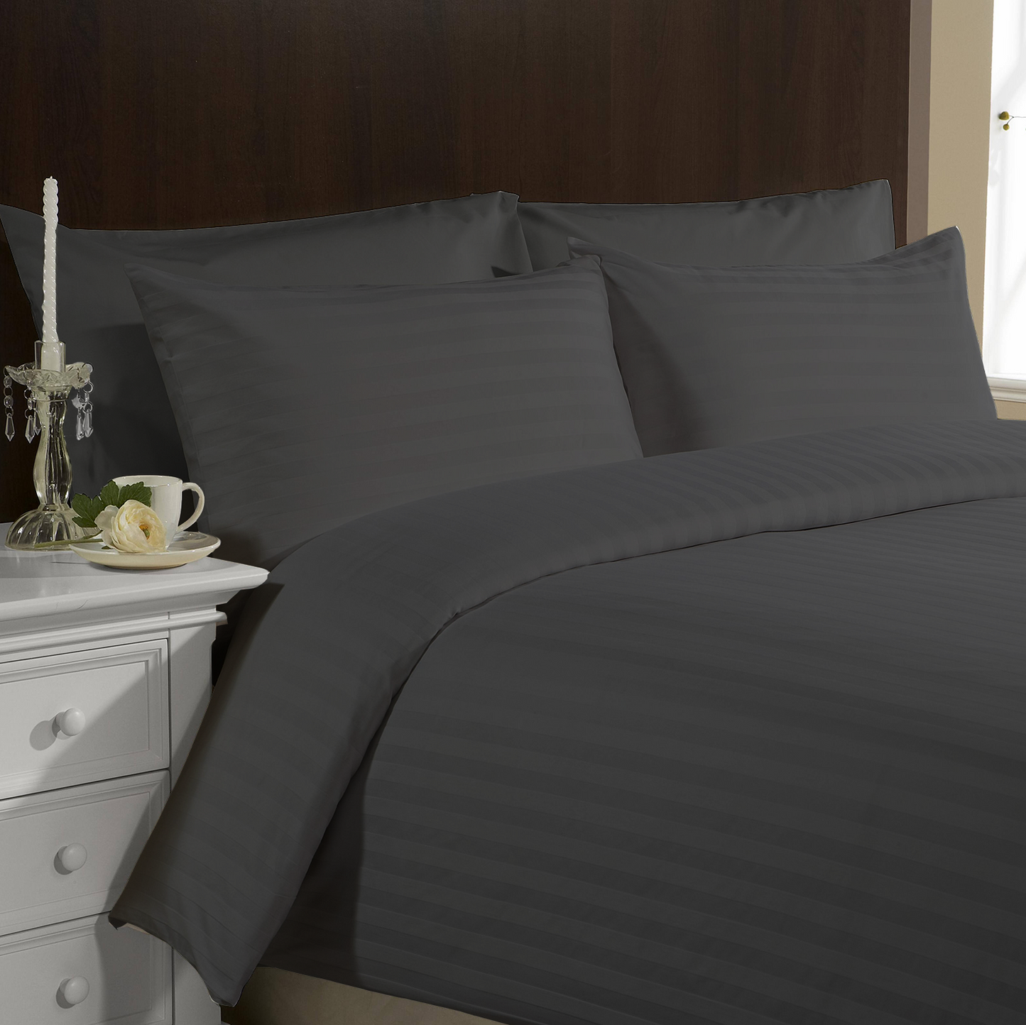Gray Hotel Stripes Beddings
