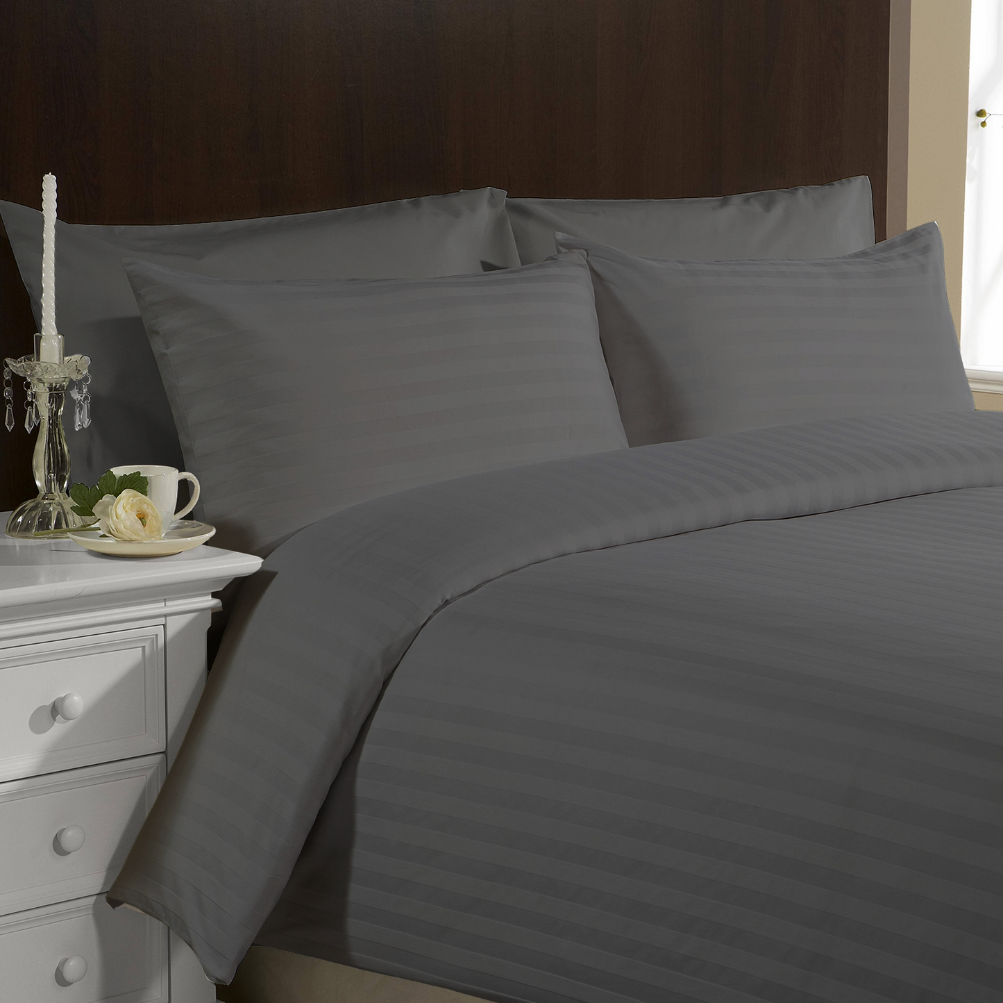 Gray Hotel Stripes Beddings
