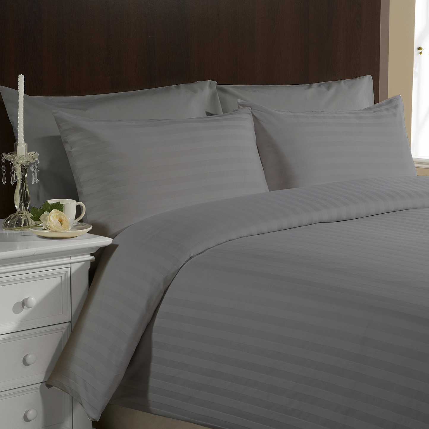 Gray Hotel Stripes Beddings