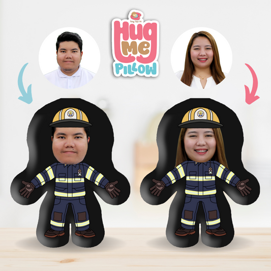 Firefighter in Blue Suit - Hug Me Pillow