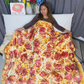 Pizza Peperoni Faux Fur Blanket