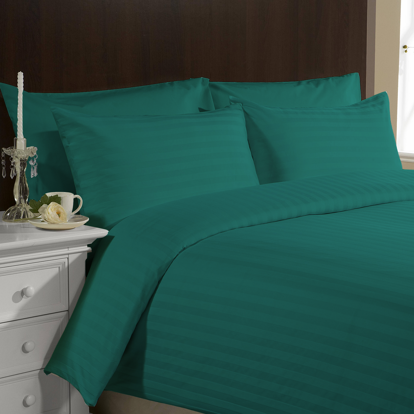 Green & Teal Hotel Stripes Beddings