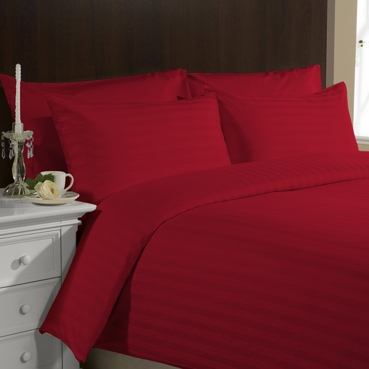 Red & Maroon Hotel Stripes Beddings