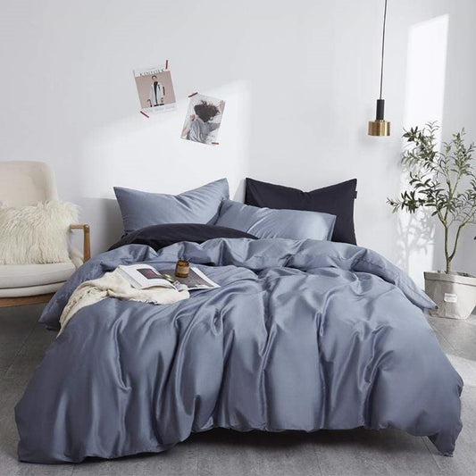 Dark & Light Gray Plain Beddings Set