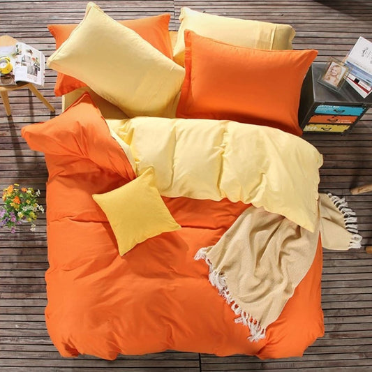 Yellow & Orange Plain Beddings Set