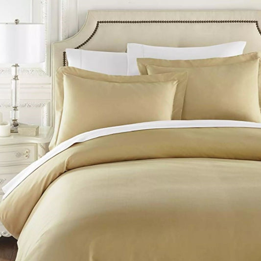 Gold & White Plain Beddings Set
