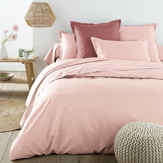 Baby Pink & Old Rose Plain Beddings Set