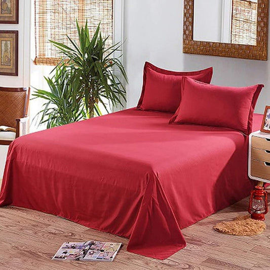 Red Plain Beddings Set