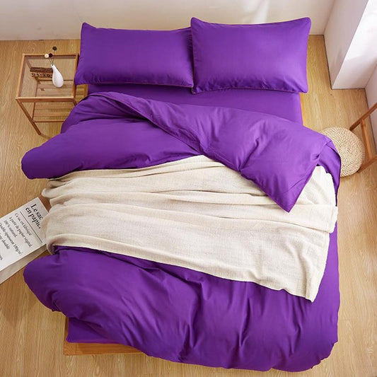Purple Plain Beddings Set