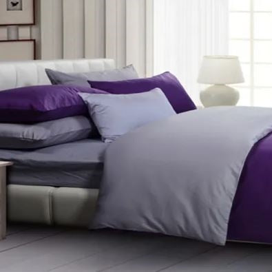 Violet & Gray Plain Beddings Set